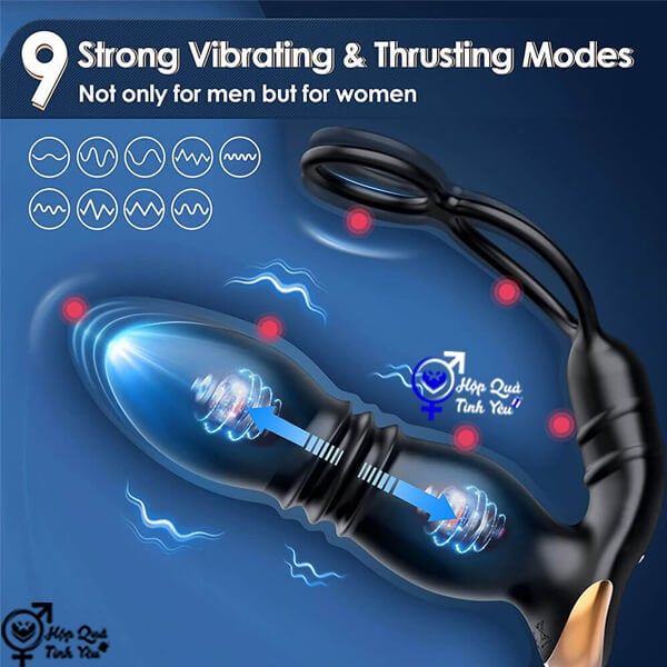  Sextoy rung thụt hậu môn và âm đạo điều khiển từ xa bằng app 