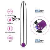 Trứng rung inox hình viên đạn size lớn rung 10 chế độ 