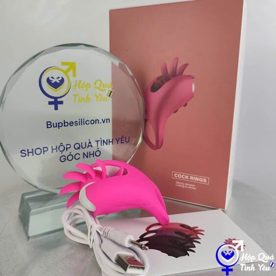  Vòng đeo dương vật massage kết hợp lưỡi liếm G-spot rung 10 chế độ 