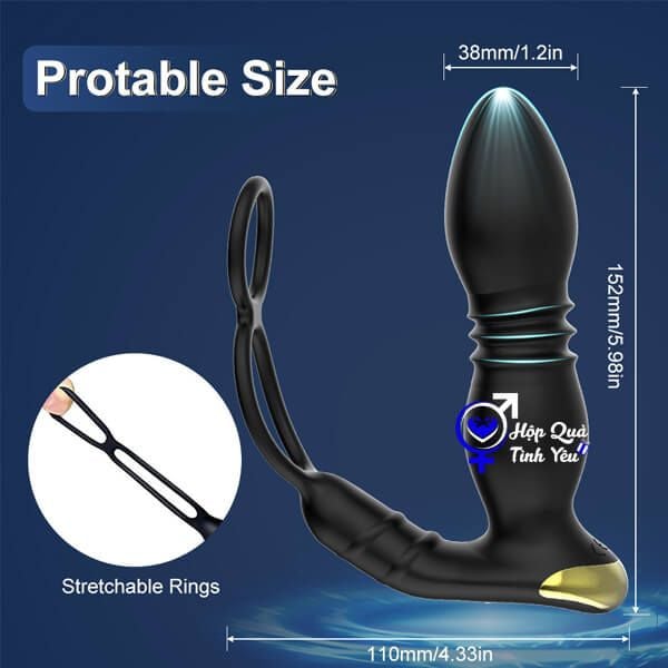  Máy rung thụt sextoy hậu môn và âm đạo điều khiển từ xa bằng remote r1 