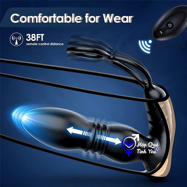  Máy rung thụt sextoy hậu môn và âm đạo điều khiển từ xa bằng remote r1 