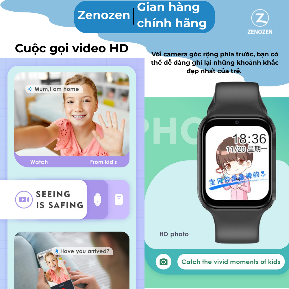 Đồng Hồ Định Vị Trẻ Em Zenozen Zeno K4 – Định vị GPS, gọi video 4G