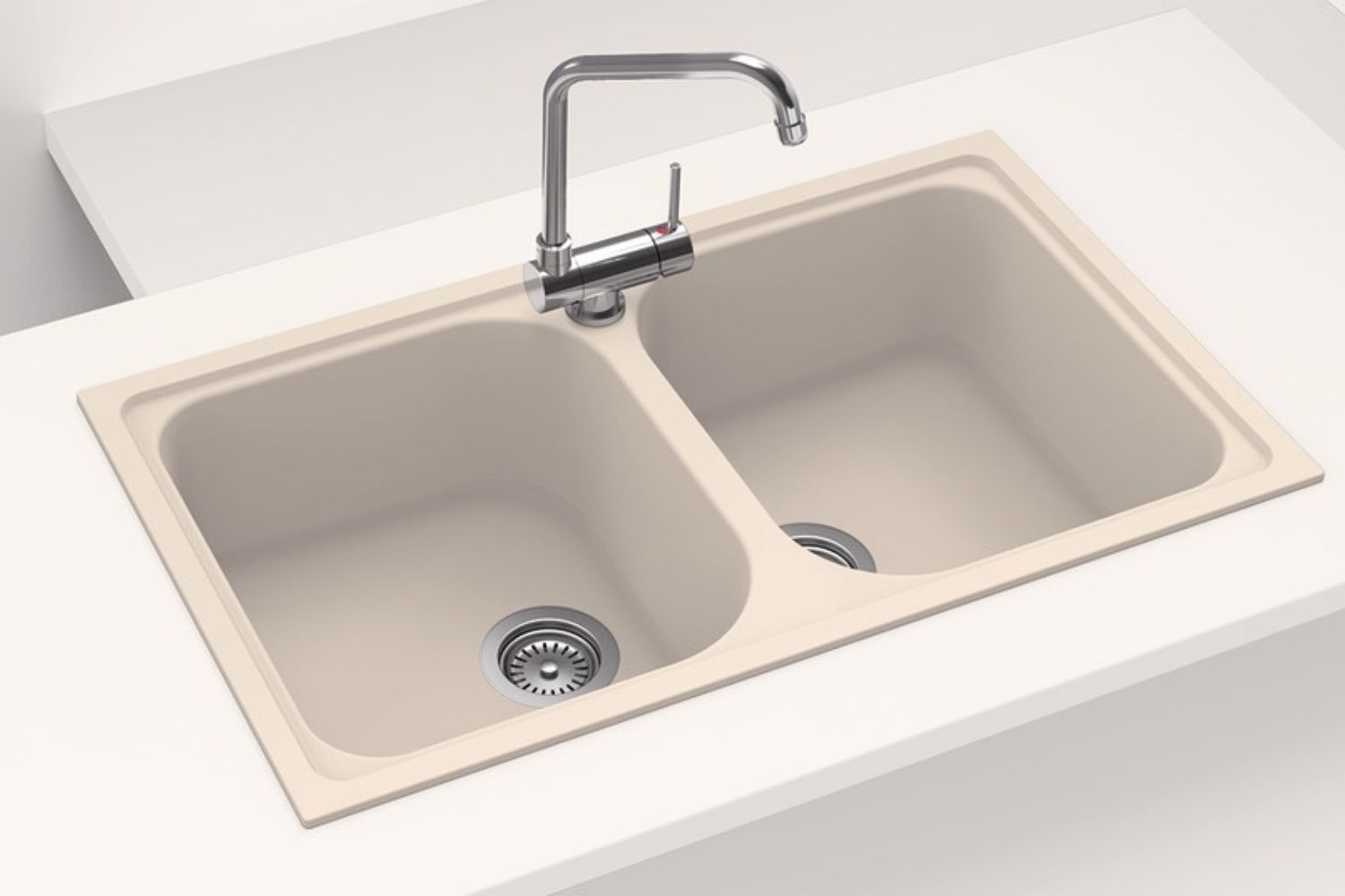 Chậu Rửa Bát 2 Hố Bằng Đá Granstone Hafele HS19-GEN2R90 (570.35.480) | Màu Kem