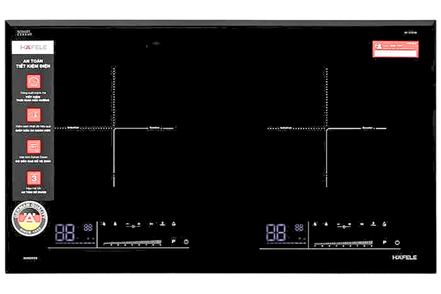 Bếp Từ Đôi Hafele HC-I7323B (536.61.886) | 02 Vùng Nấu