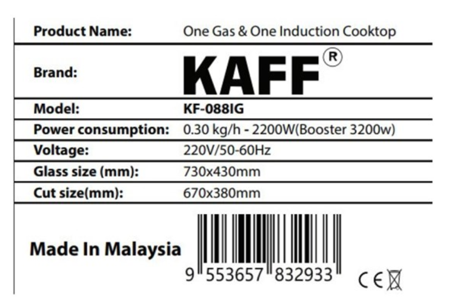 Bếp Từ Kết Hợp Gas KAFF KF-088IG | Lắp Âm 01 Từ - 1 Gas