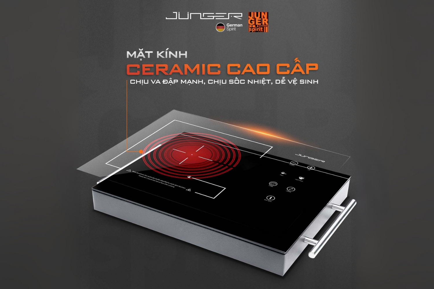 Bếp Điện Hồng Ngoại Đơn Junger MT-21 | Lắp Dương 1 Vùng Nấu