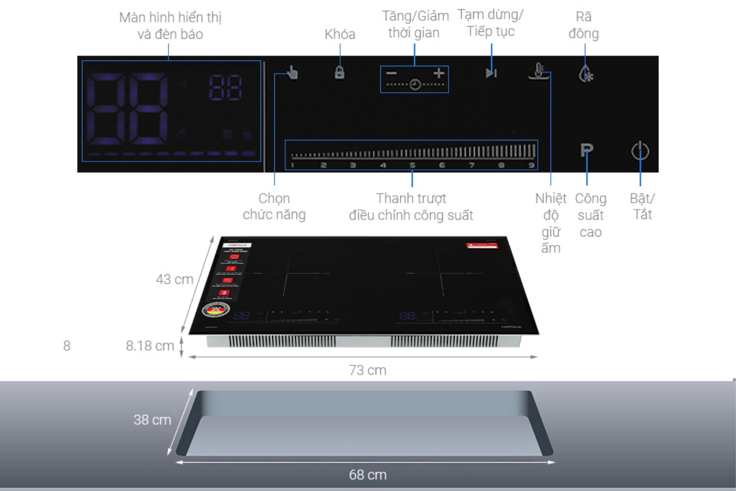 Bếp Từ Đôi Hafele HC-I7323B (536.61.886) | 02 Vùng Nấu