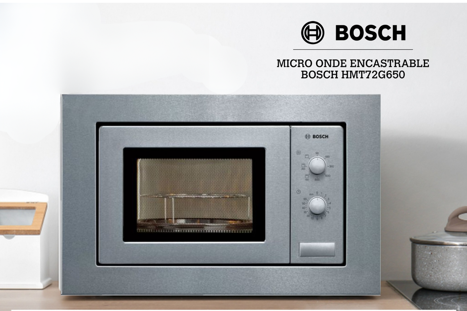 Lò Vi Sóng Có Nướng Bosch HMT72G650 Serie 2 | Lắp Âm 18 Lít