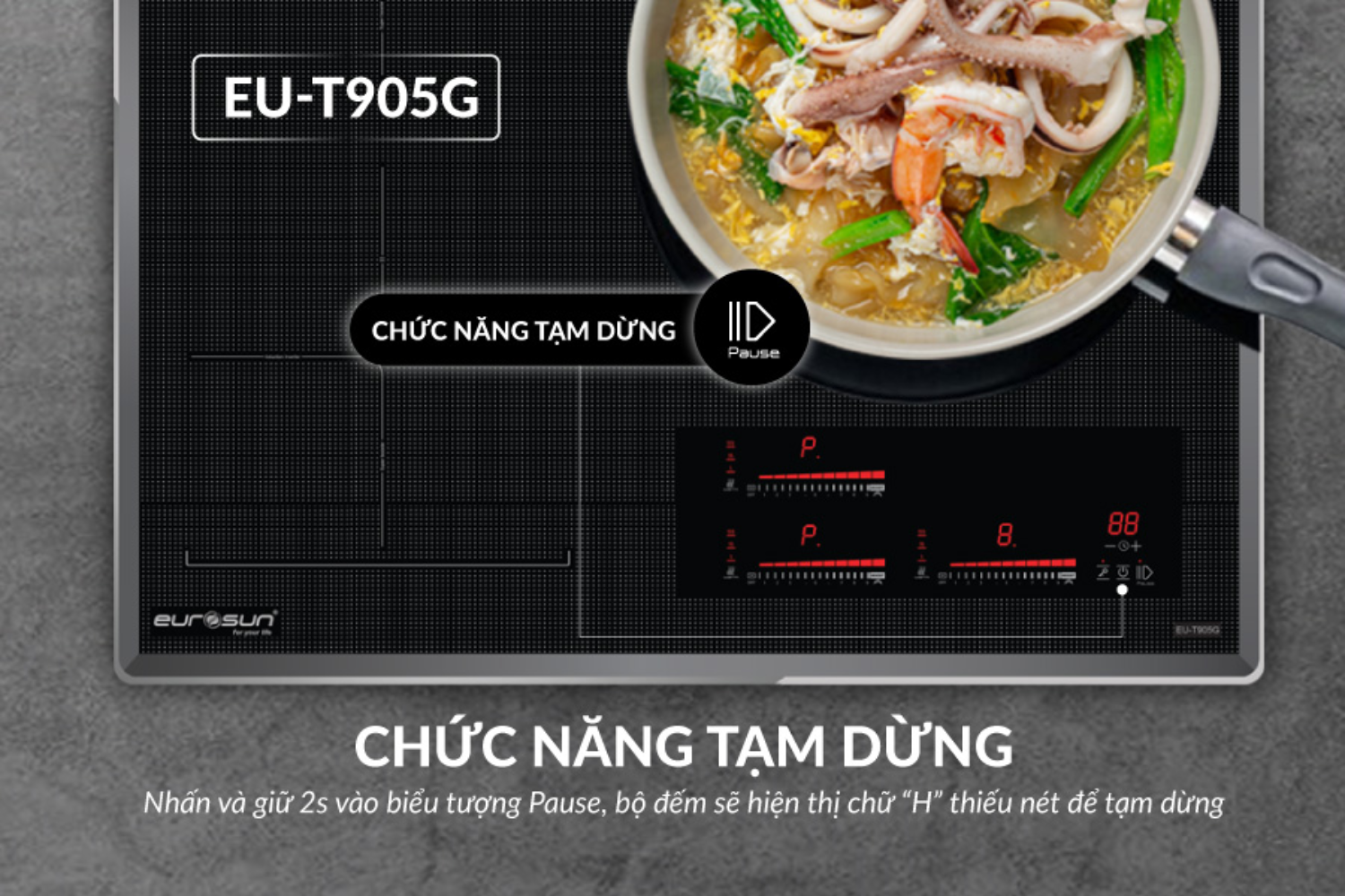 Bếp Từ Eurosun EU-T905G | Lắp Âm 3 Vùng Nấu
