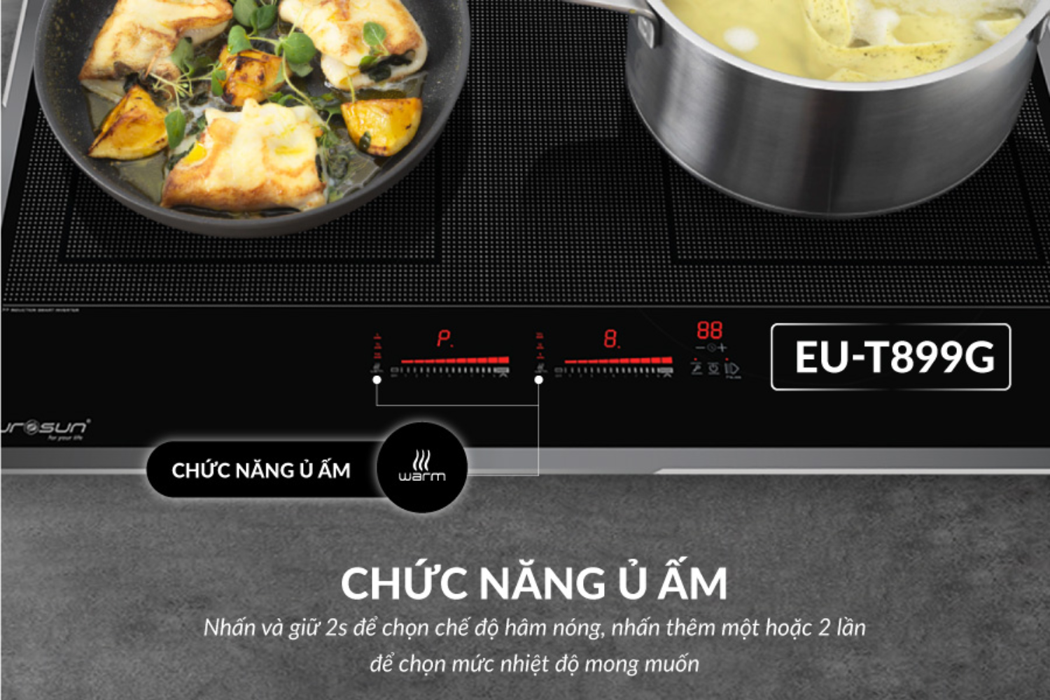 Bếp Từ Đôi Eurosun EU-T899G | Lắp Âm 2 Vùng Nấu