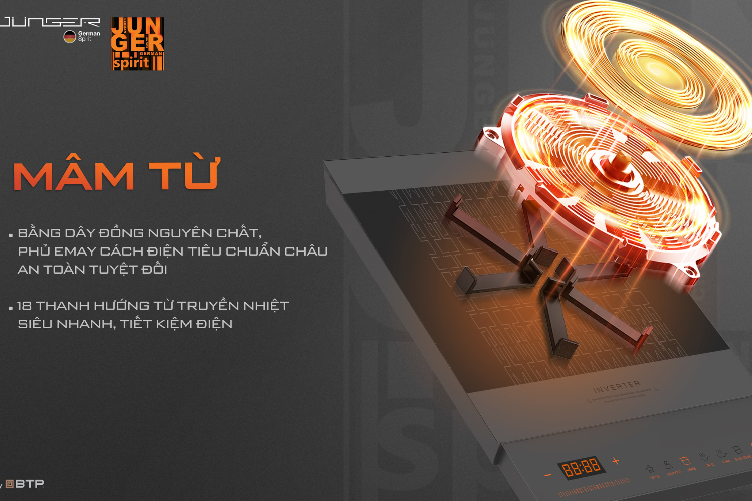 Bếp Từ Đơn Junger CEJ-106-I | Lắp Dương 1 Vùng Nấu