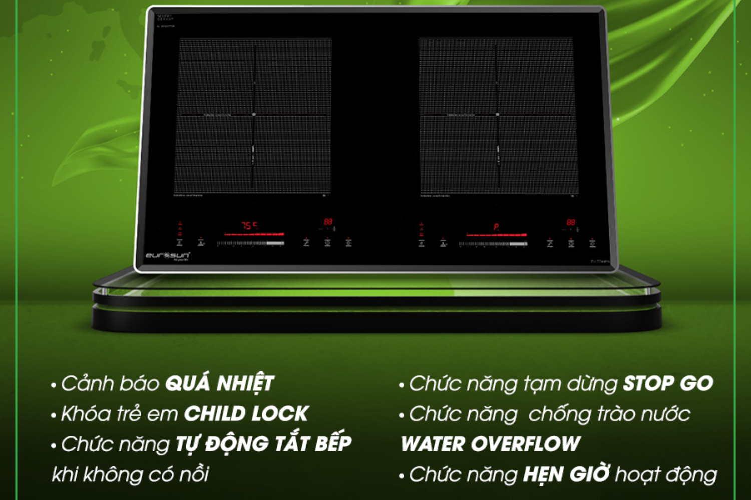 Bếp Từ Eurosun EU-T798pro | Lắp Âm 02 Vùng Nấu