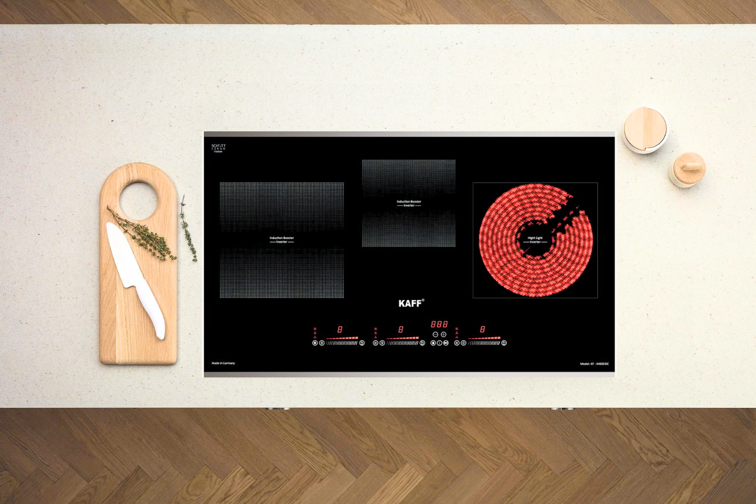 Bếp Từ Hồng Ngoại KAFF KF-IH6003IH | Lắp Âm 02 Từ + 01 Điện