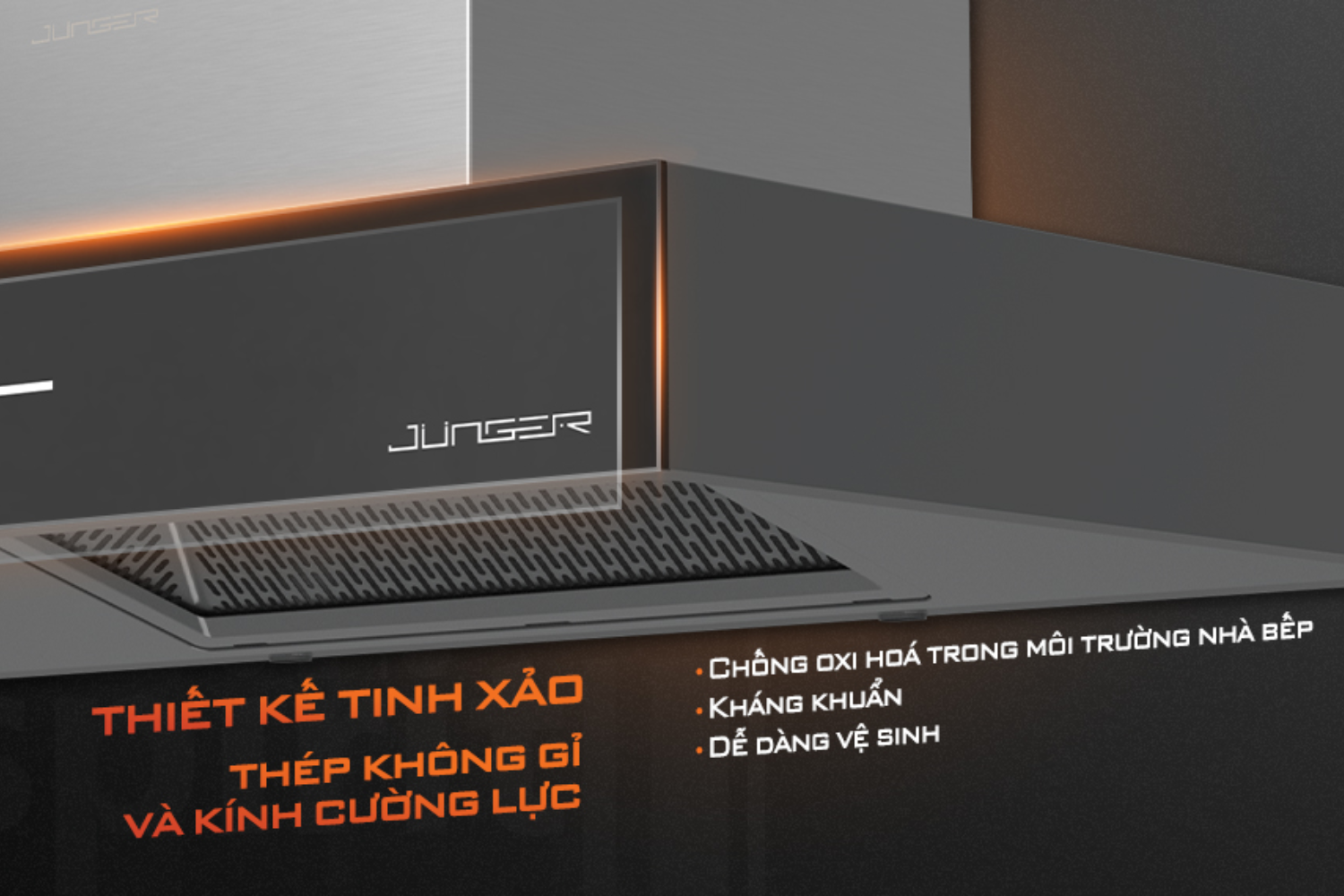 Máy hút mùi áp tường/âm tủ Junger H-90 | 90cm