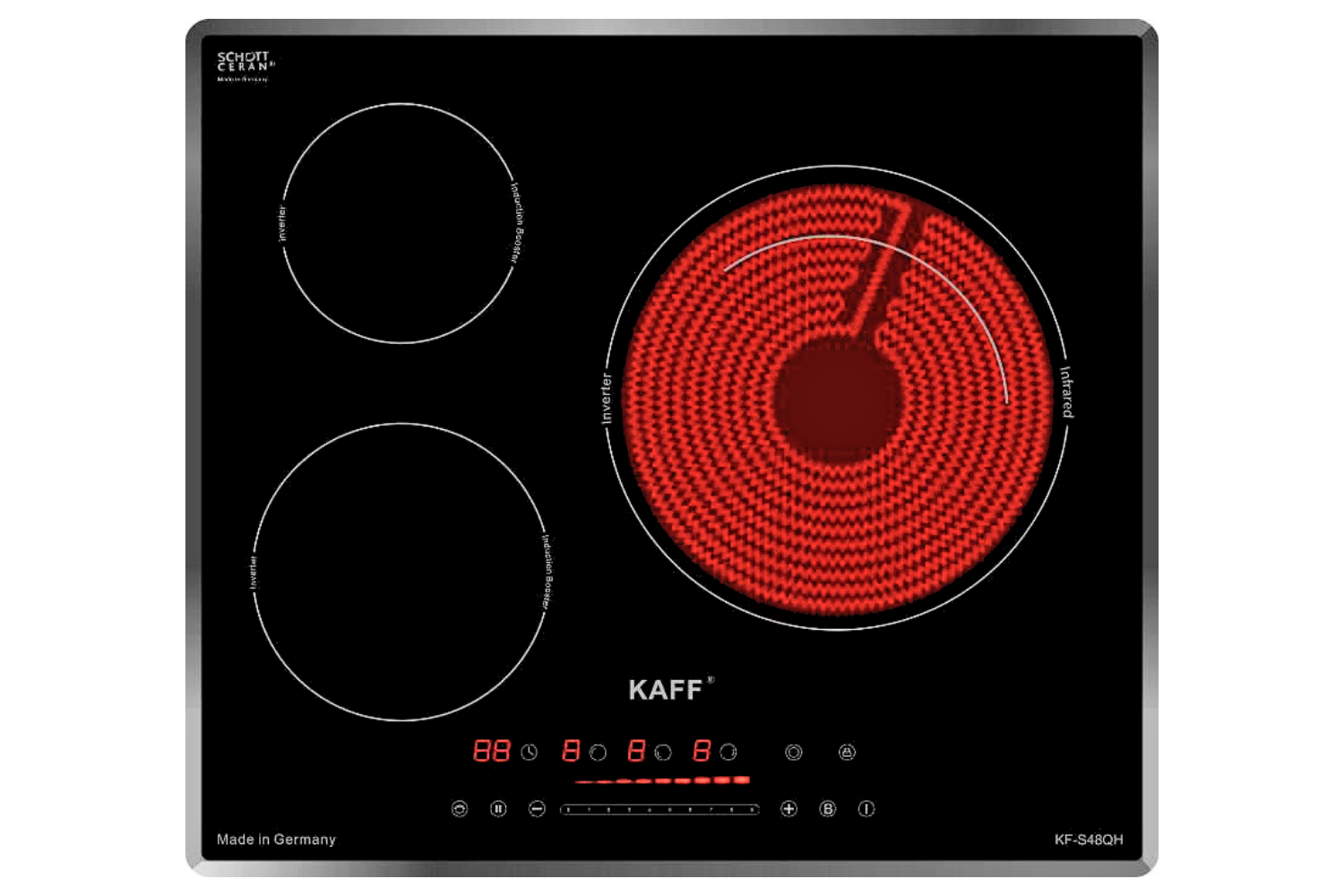 Bếp Từ Hồng Ngoại KAFF KF - S48QH Plus | Lắp Âm 02 Từ - 01 Điện
