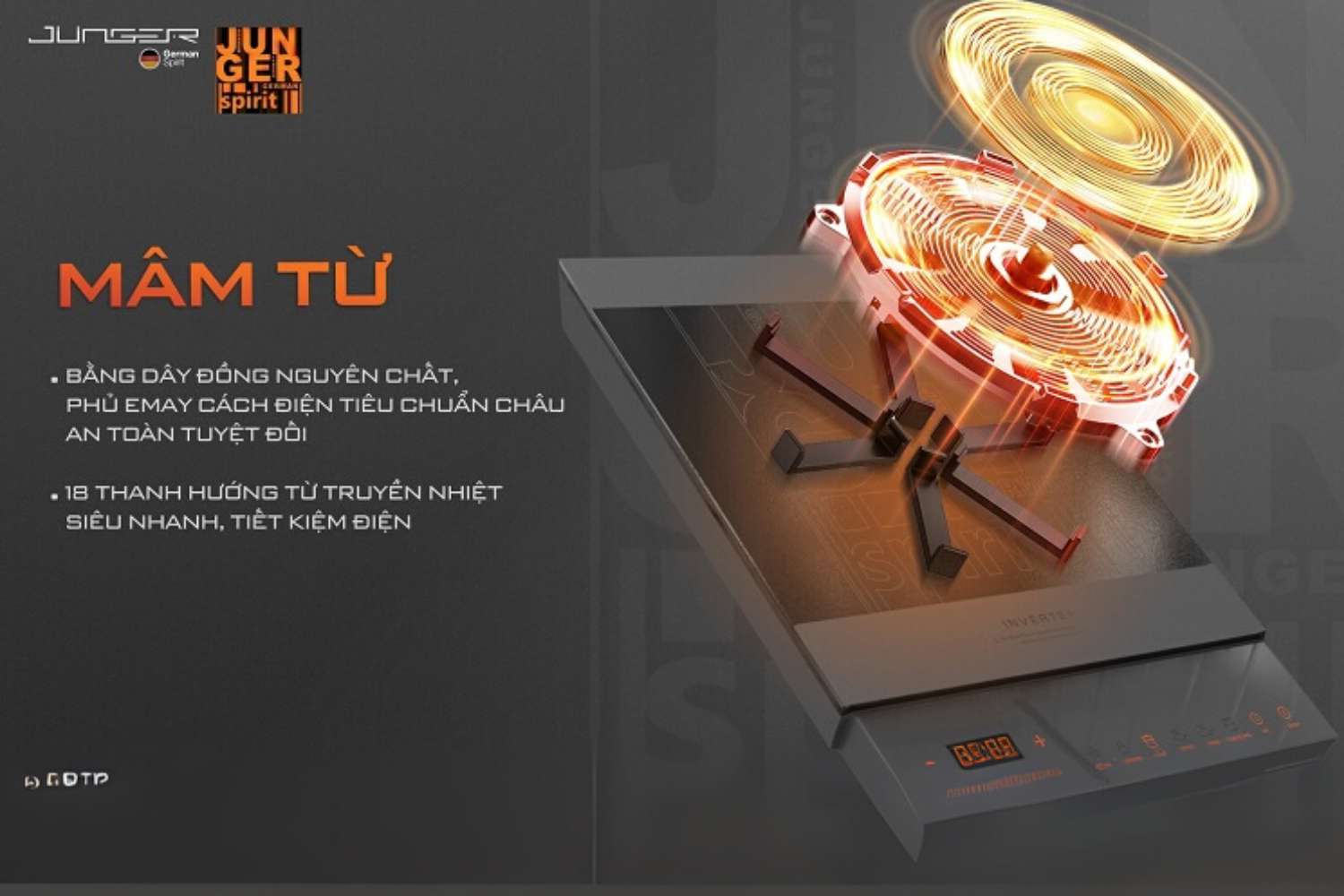 Bếp Từ Đơn Junger CEJ-105-I | Lắp Dương 1 Vùng Nấu