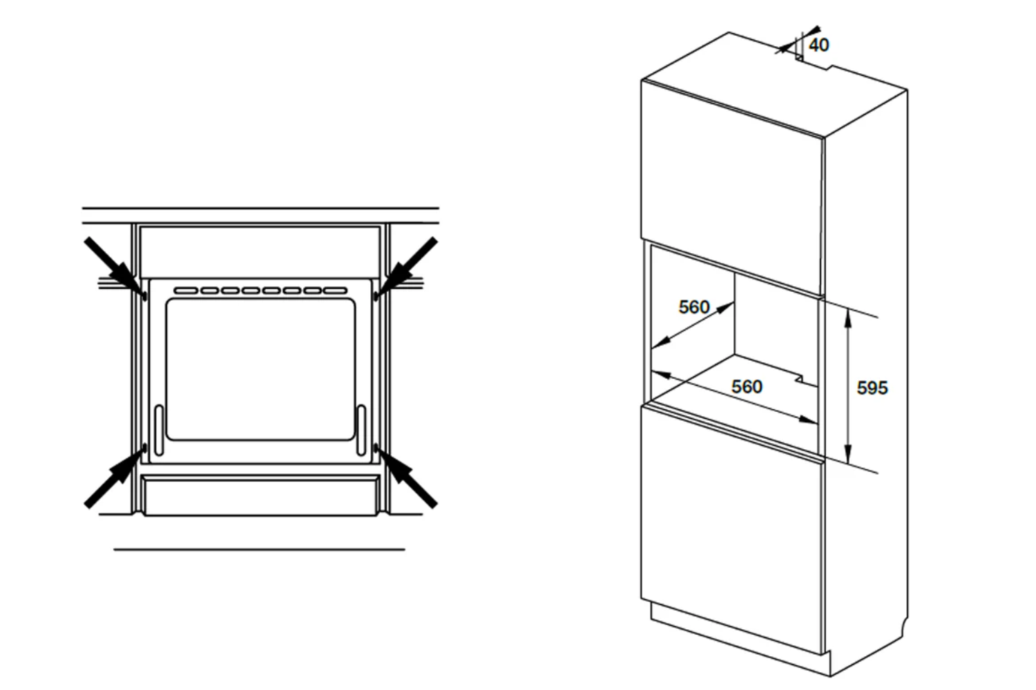 Lò Nướng Âm Tủ Hafele HO-KT60A9 (535.02.611) | Dung Tích 65 Lít