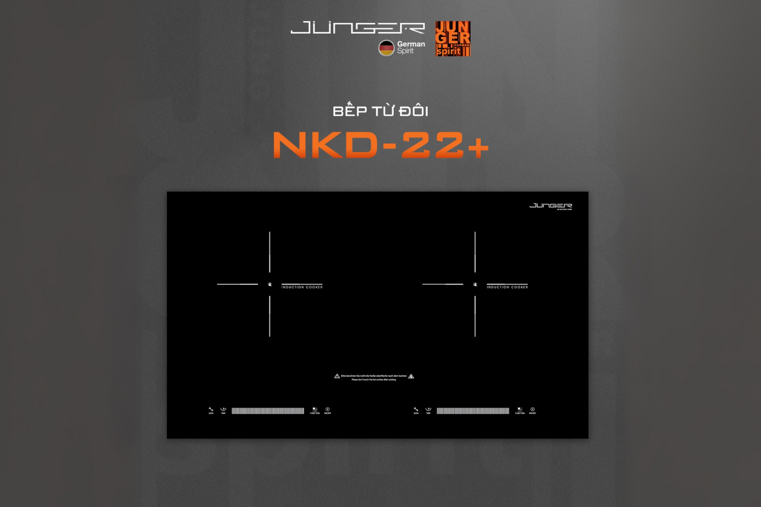 Bếp Từ Đôi Junger NKD-22+ | Lắp Âm/Dương 2 Vùng Nấu