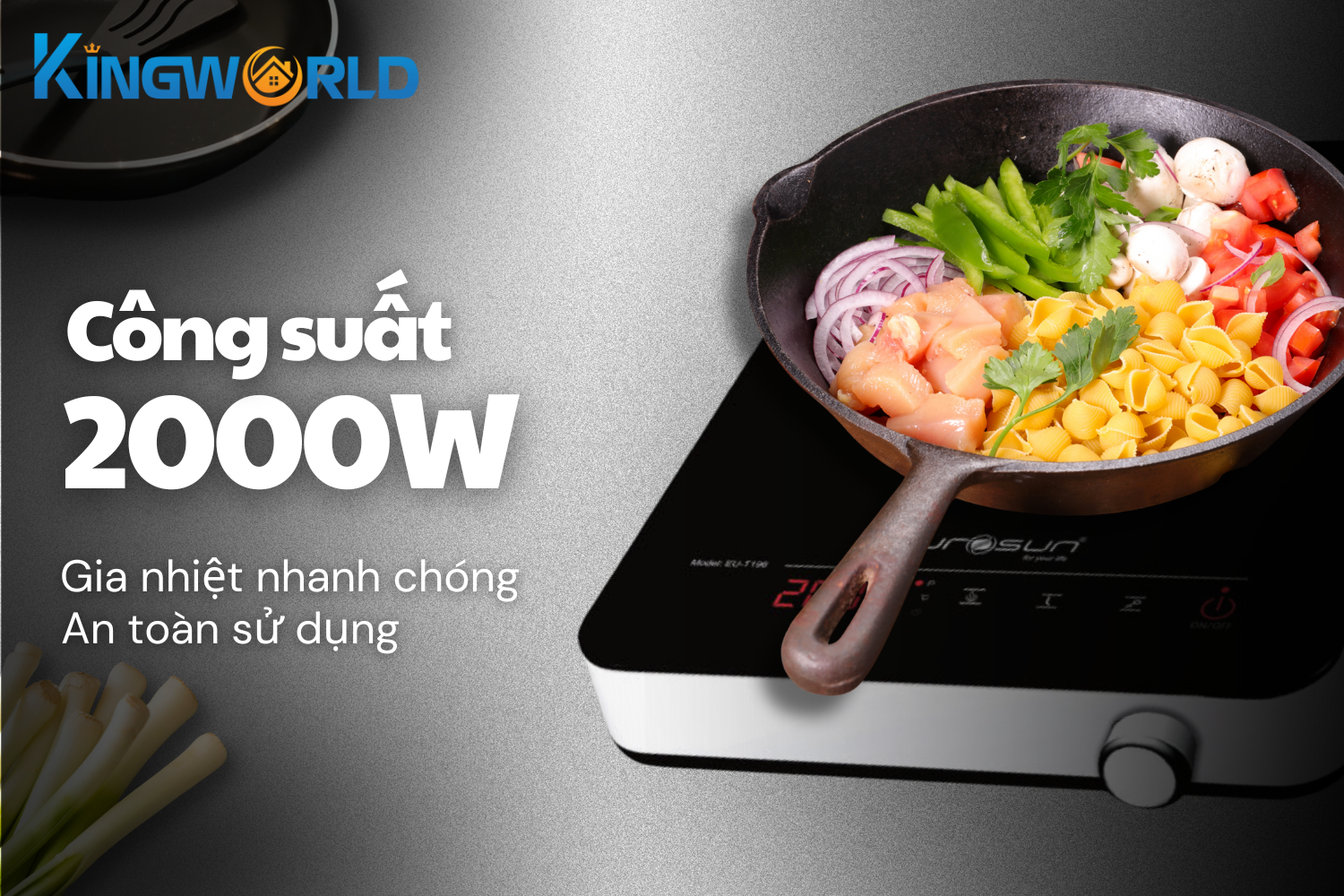 Bếp Từ Đơn Eurosun EU-T197 | Để Bàn 1 Vùng Nấu