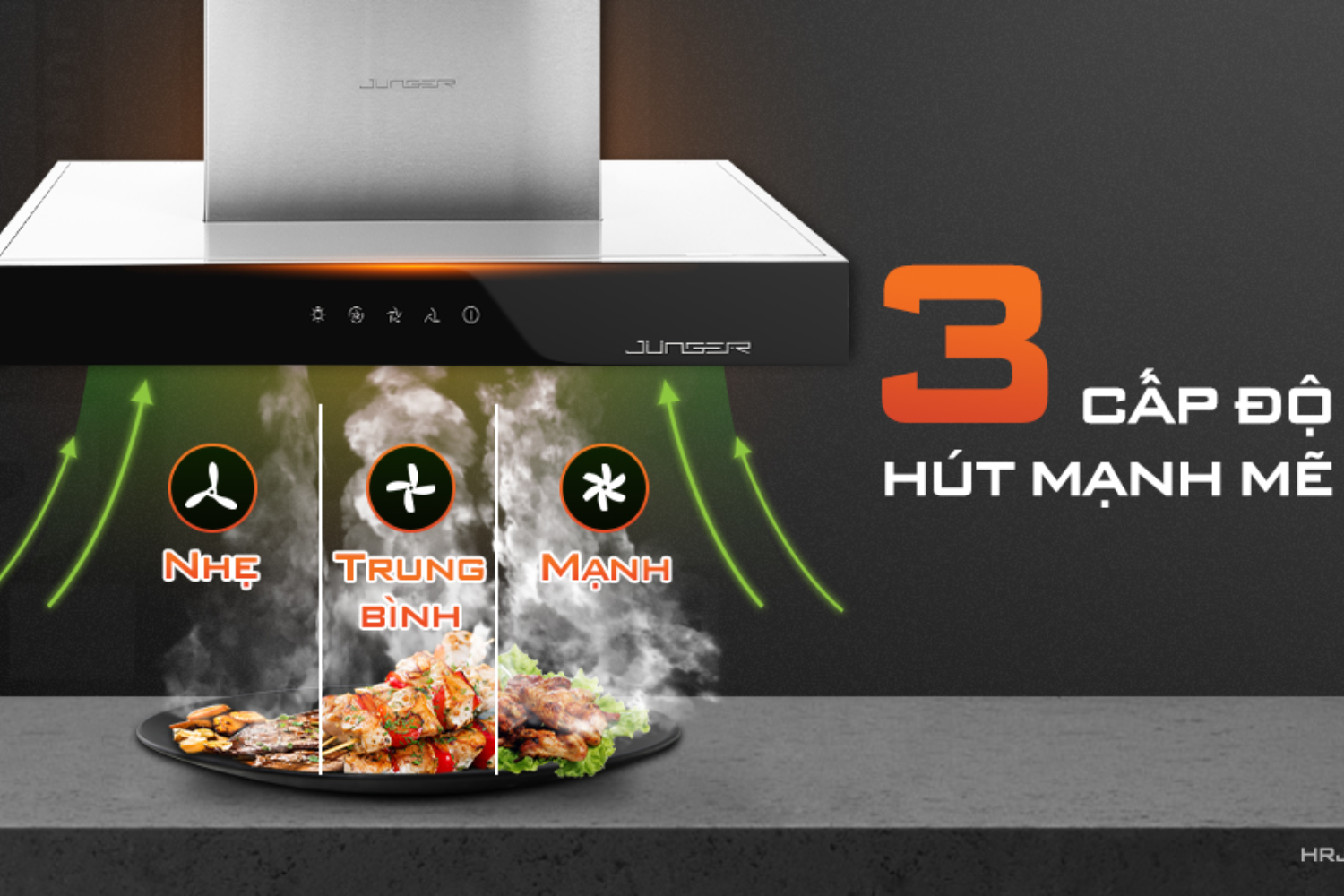 Máy hút mùi áp tường/âm tủ Junger HRJ-75 | 75cm