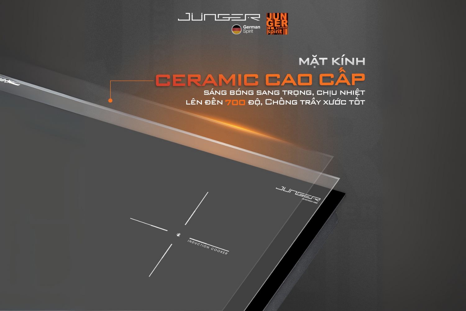 Bếp Từ Đôi Junger NKD-22+ | Lắp Âm/Dương 2 Vùng Nấu