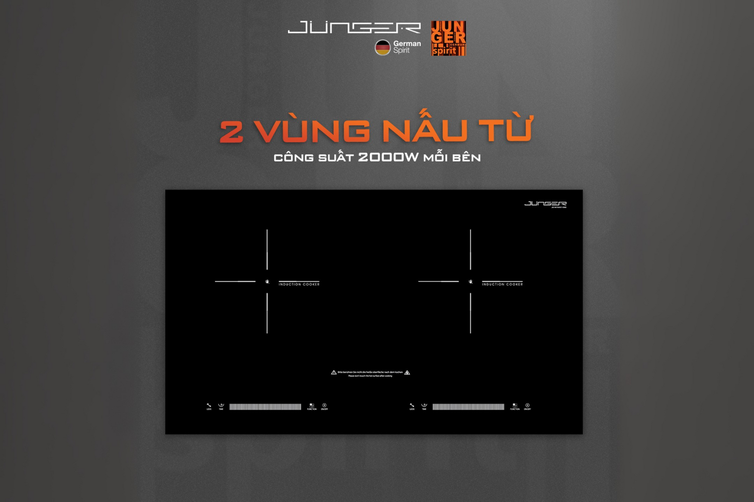 Bếp Từ Đôi Junger NKD-22+ | Lắp Âm/Dương 2 Vùng Nấu