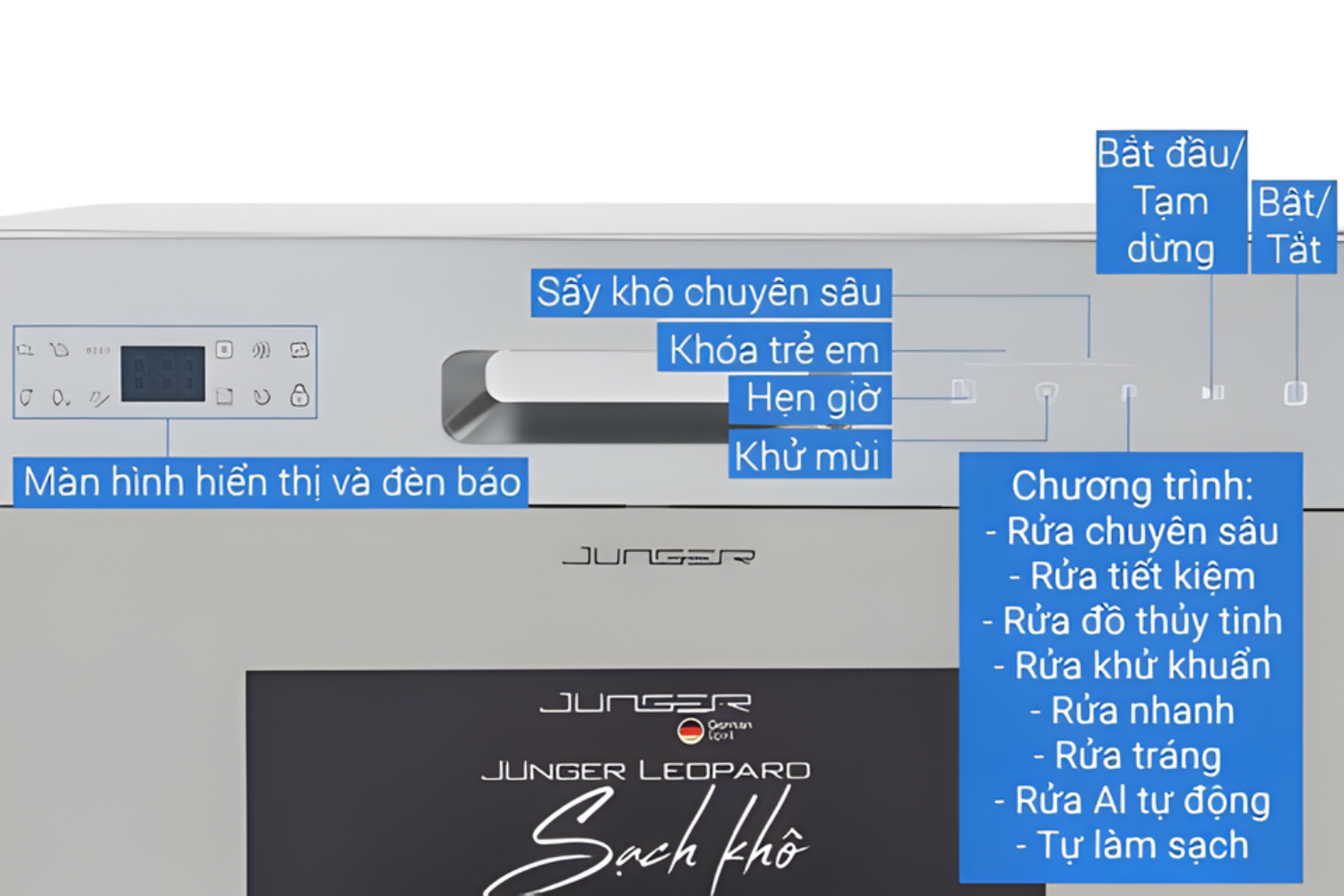 Máy Rửa Bát Độc Lập Junger Leopard DWJ-100 | Màu Trắng