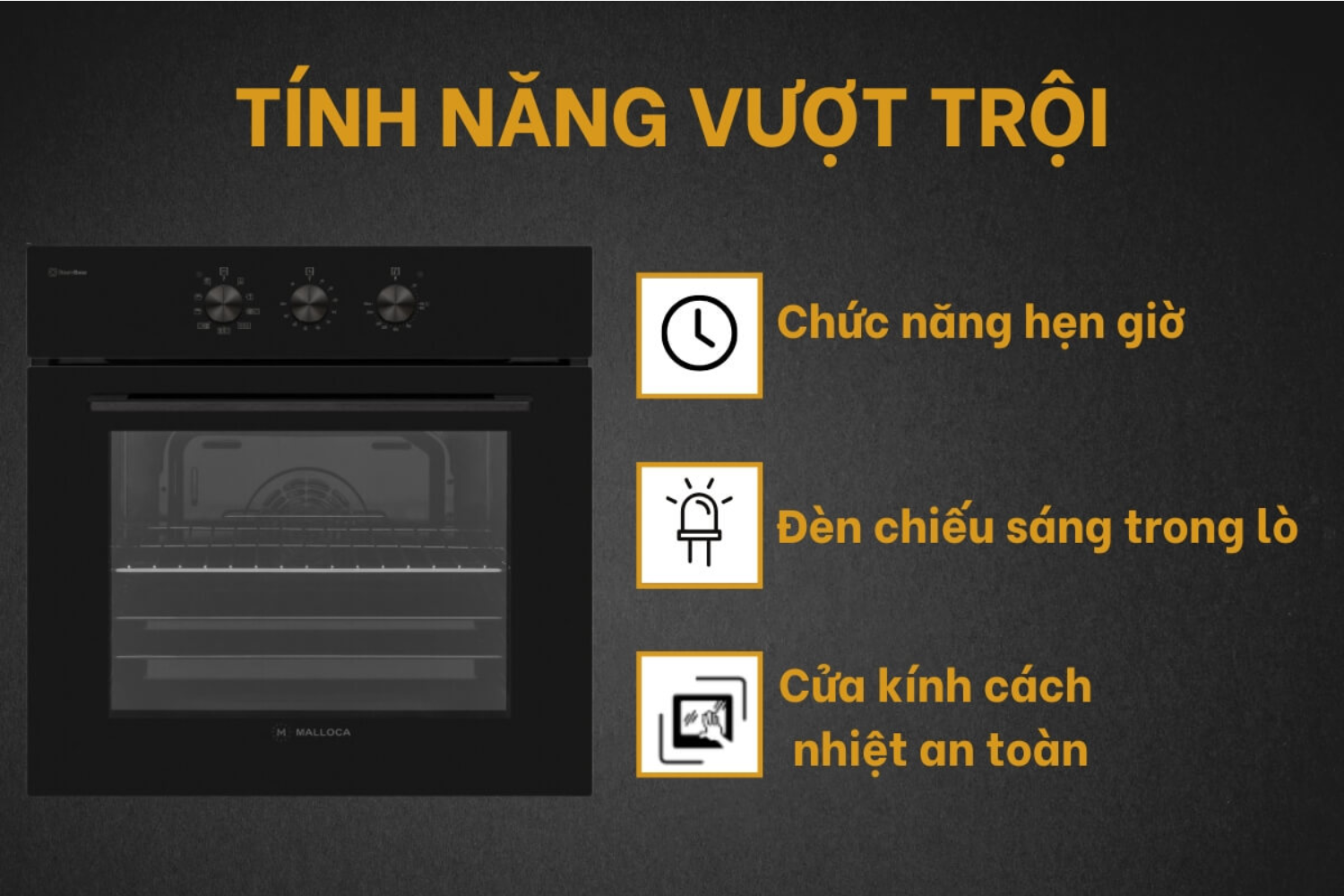 Lò Nướng Malloca MOV-659 MCB | Lắp Âm 65 Lít