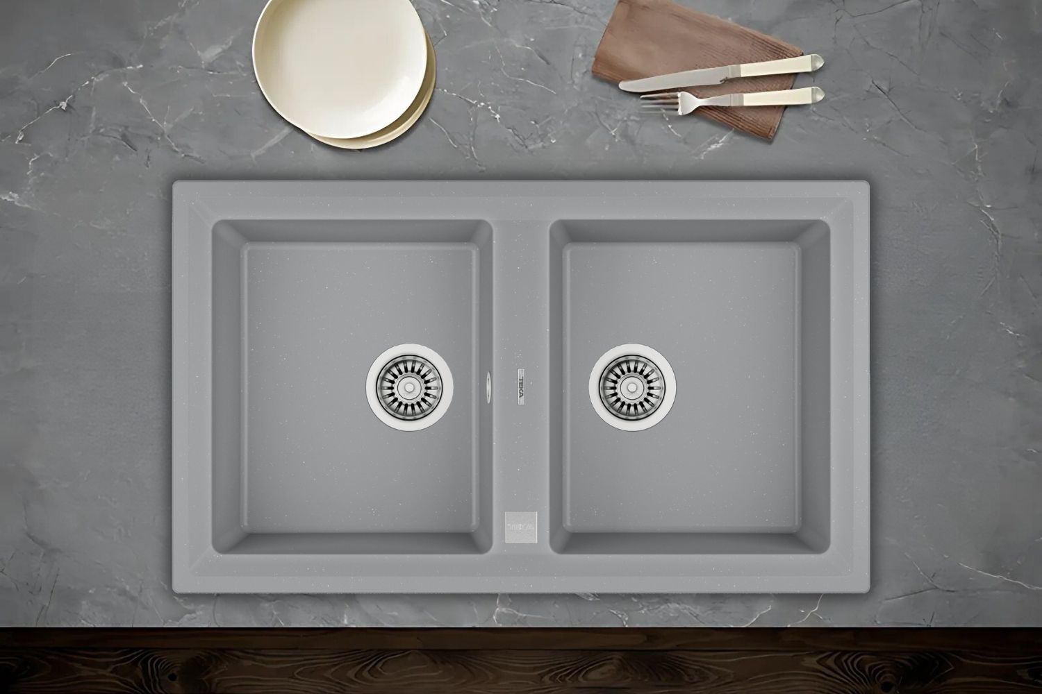 Chậu Rửa Bát 2 Hố Đá Teka STONE 90 B-TG 2B 115260007 | Màu Xám