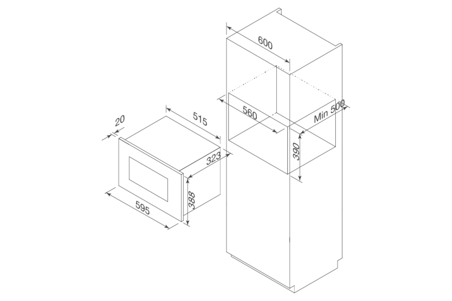 Lò Vi Sóng Có Nướng Malloca MW-820 ECO | Lắp Âm 20 Lít