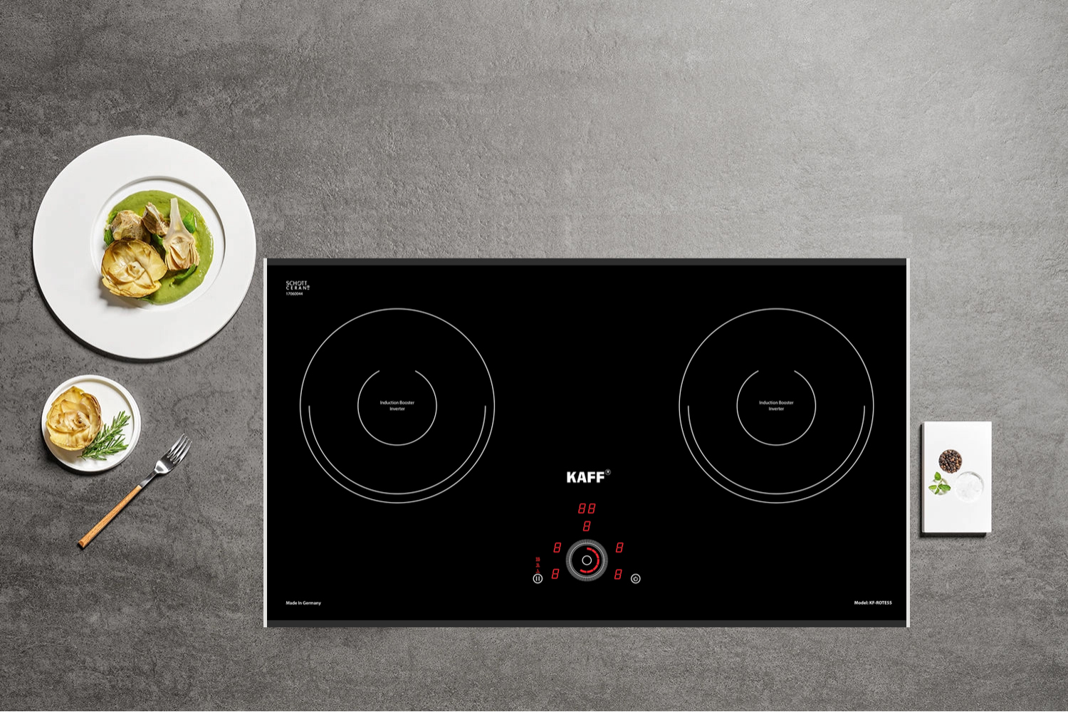 Bếp Từ Đôi KAFF KF-ROTE55 | Lắp Âm 02 Vùng Nấu