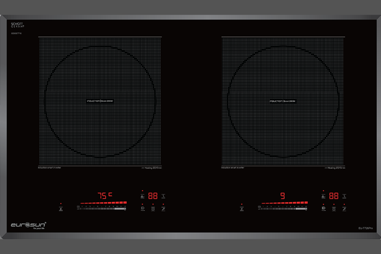 Bếp Từ Đôi Eurosun EU-T726pro | Lắp Âm 2 Vùng Nấu