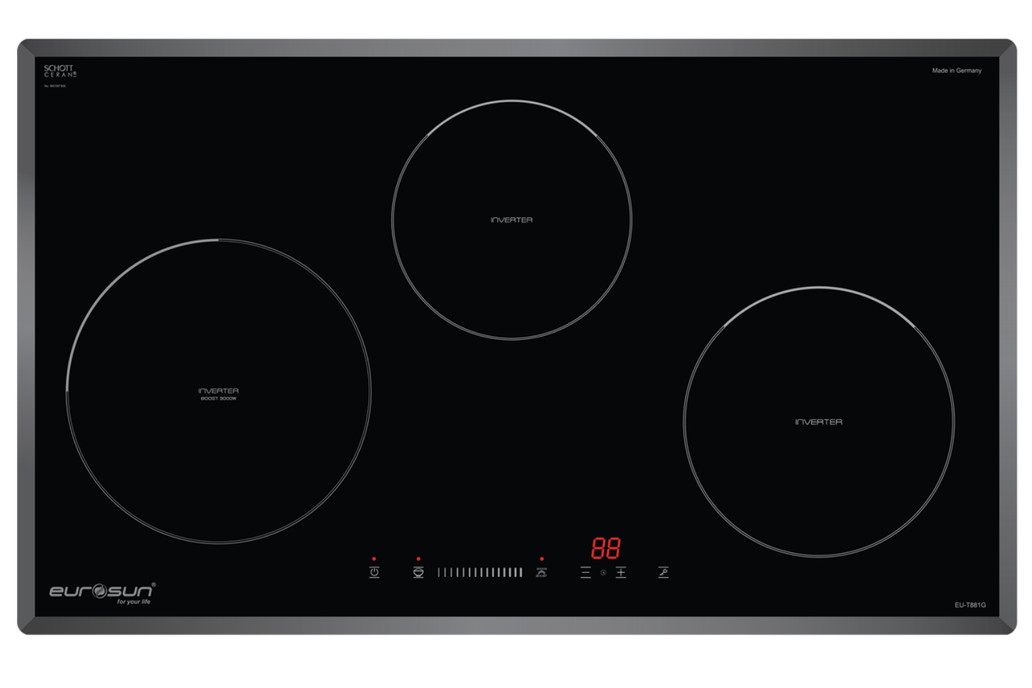 Bếp Từ Eurosun EU-T881G | Lắp Âm 3 Vùng Nấu