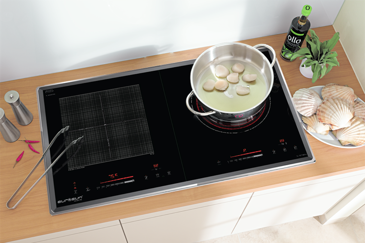 Bếp Điện Từ Kết Hợp Hồng Ngoại Eurosun EU-TE799pro | Lắp Âm 2 Vùng Nấu