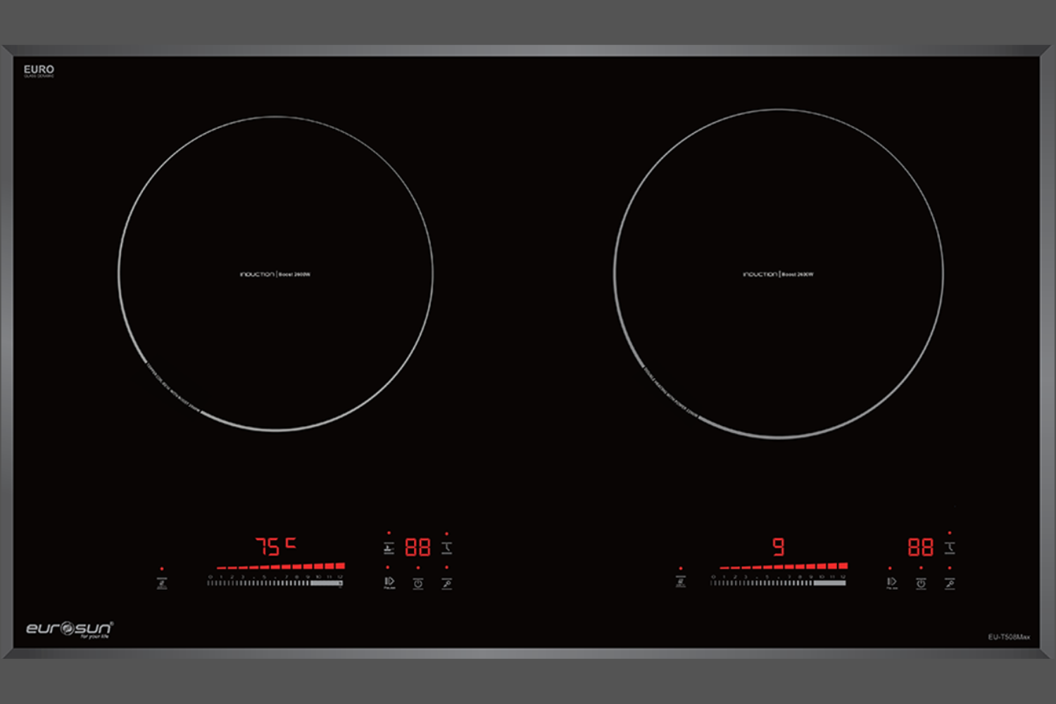 Bếp Từ Đôi Eurosun EU-T508Max | Lắp Âm 2 Vùng Nấu