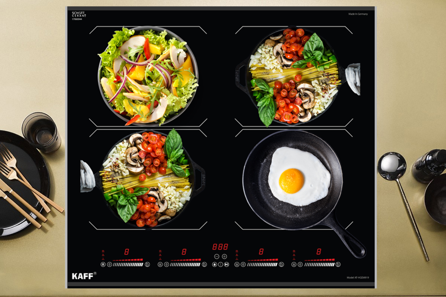 Bếp Từ Âm KAFF KF-HGEM919 | 04 Vùng Nấu Đa Điểm