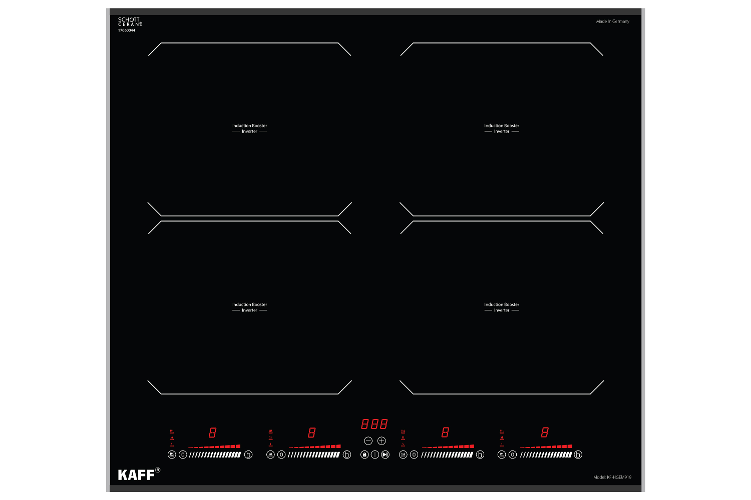 Bếp Từ Âm KAFF KF-HGEM919 | 04 Vùng Nấu Đa Điểm