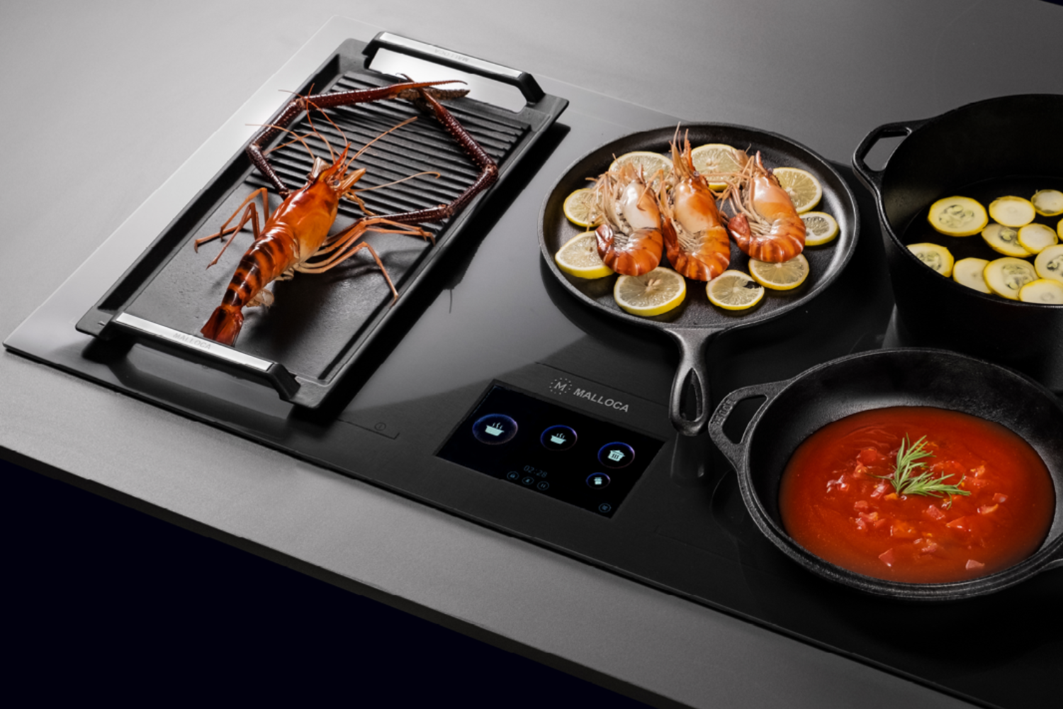 Bếp Từ Đa ĐIểm Malloca TFT Skylux MH-92TFT | 06 Vùng Nấu Ghép Nối