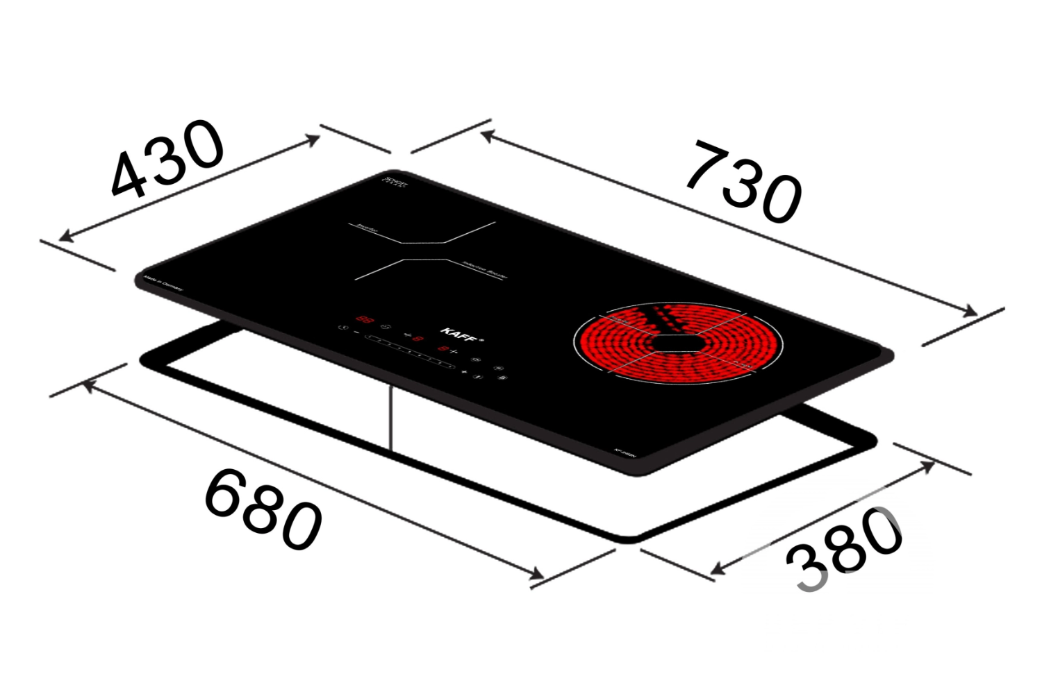 Bếp Điện Từ Âm KAFF KF-IH68N | 01 Từ - 01 Hồng Ngoại