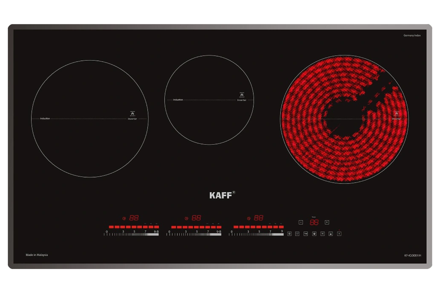 Bếp Từ Hồng Ngoại KAFF KF-IG3001IH | Lắp Âm 02 Từ + 01 Điện