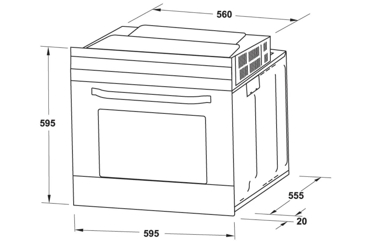 Lò Nướng Âm Tủ Hafele HO-6T70A (538.01.441) | Dung Tích 70 Lít