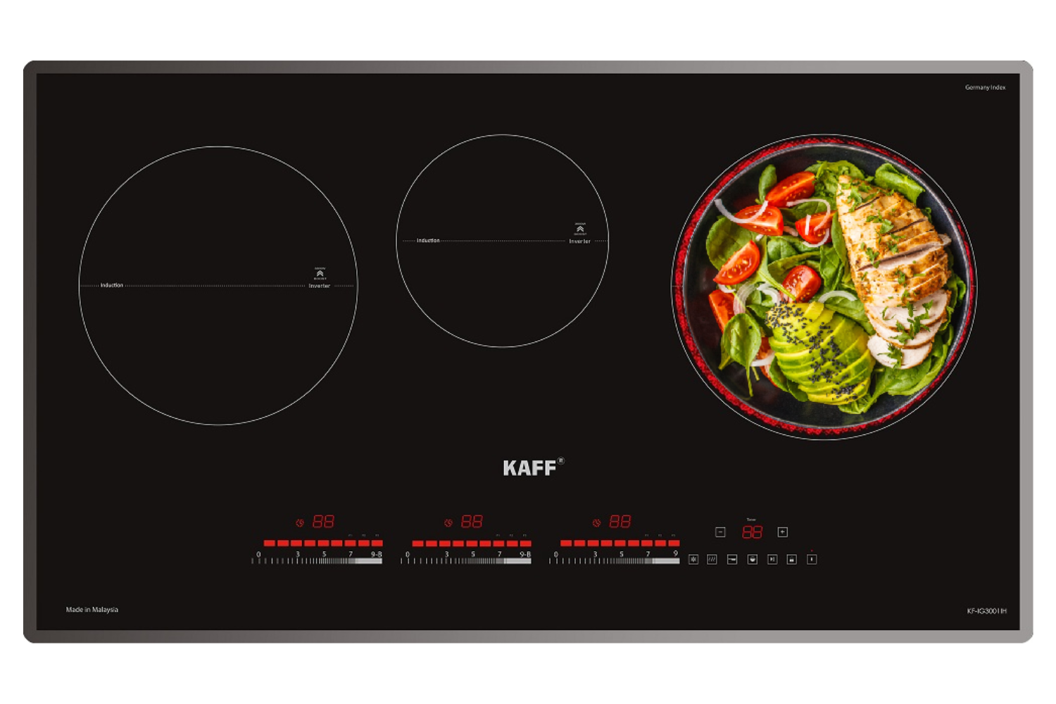 Bếp Từ Hồng Ngoại KAFF KF-IG3001IH | Lắp Âm 02 Từ + 01 Điện