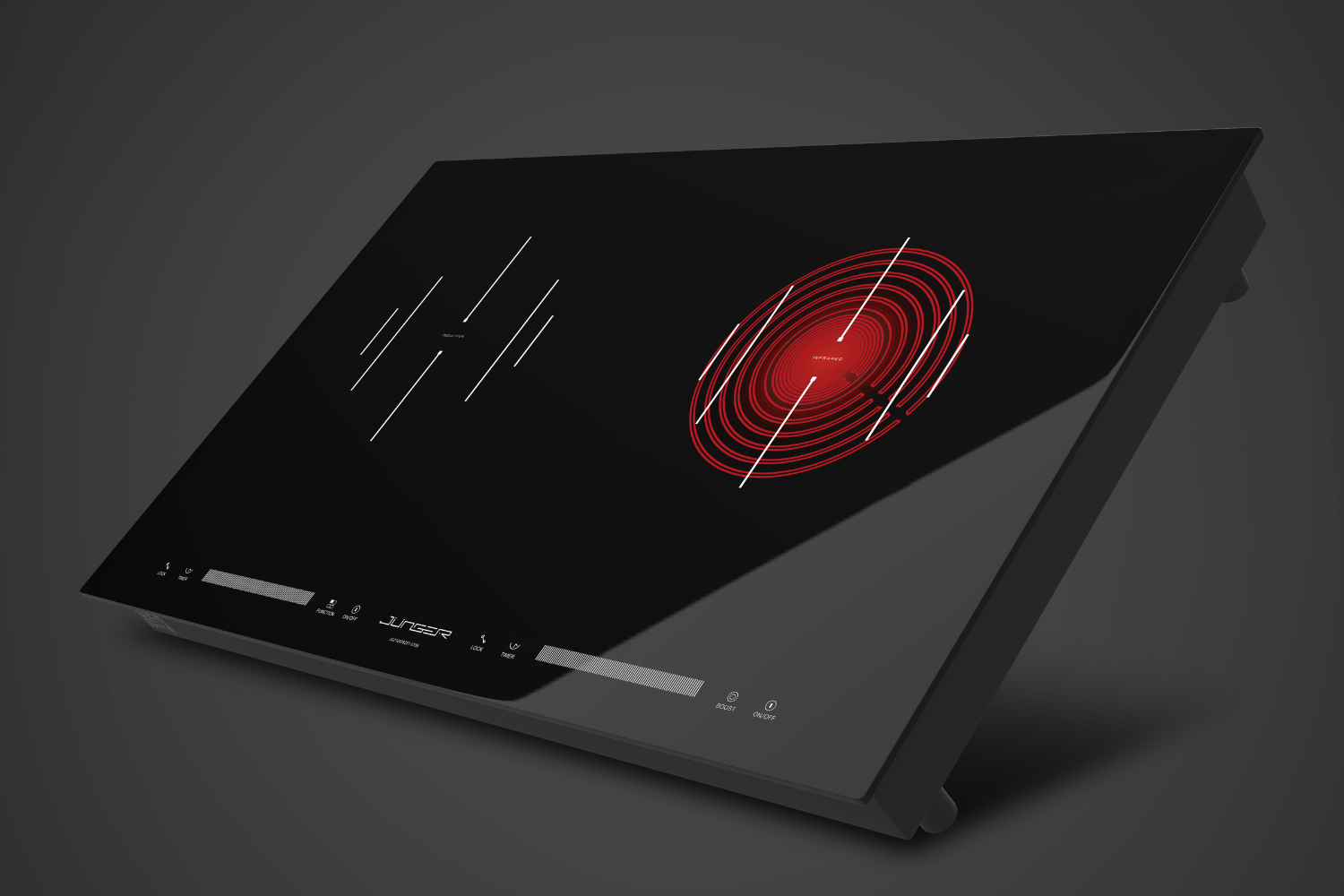 Bếp Điện Từ Kết Hợp Hồng Ngoại Junger CEJ-204-IF | Lắp Âm 2 Vùng Nấu