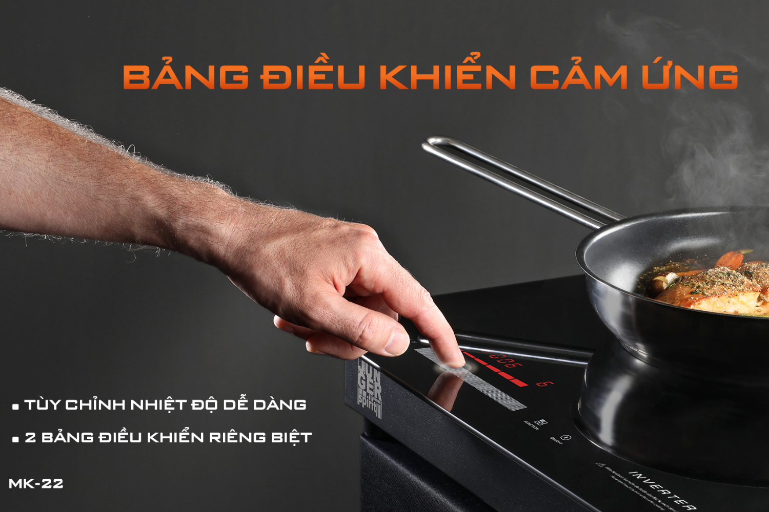 Bếp Từ Đôi Junger MK-22 | Lắp Âm/Dương 2 Vùng Nấu