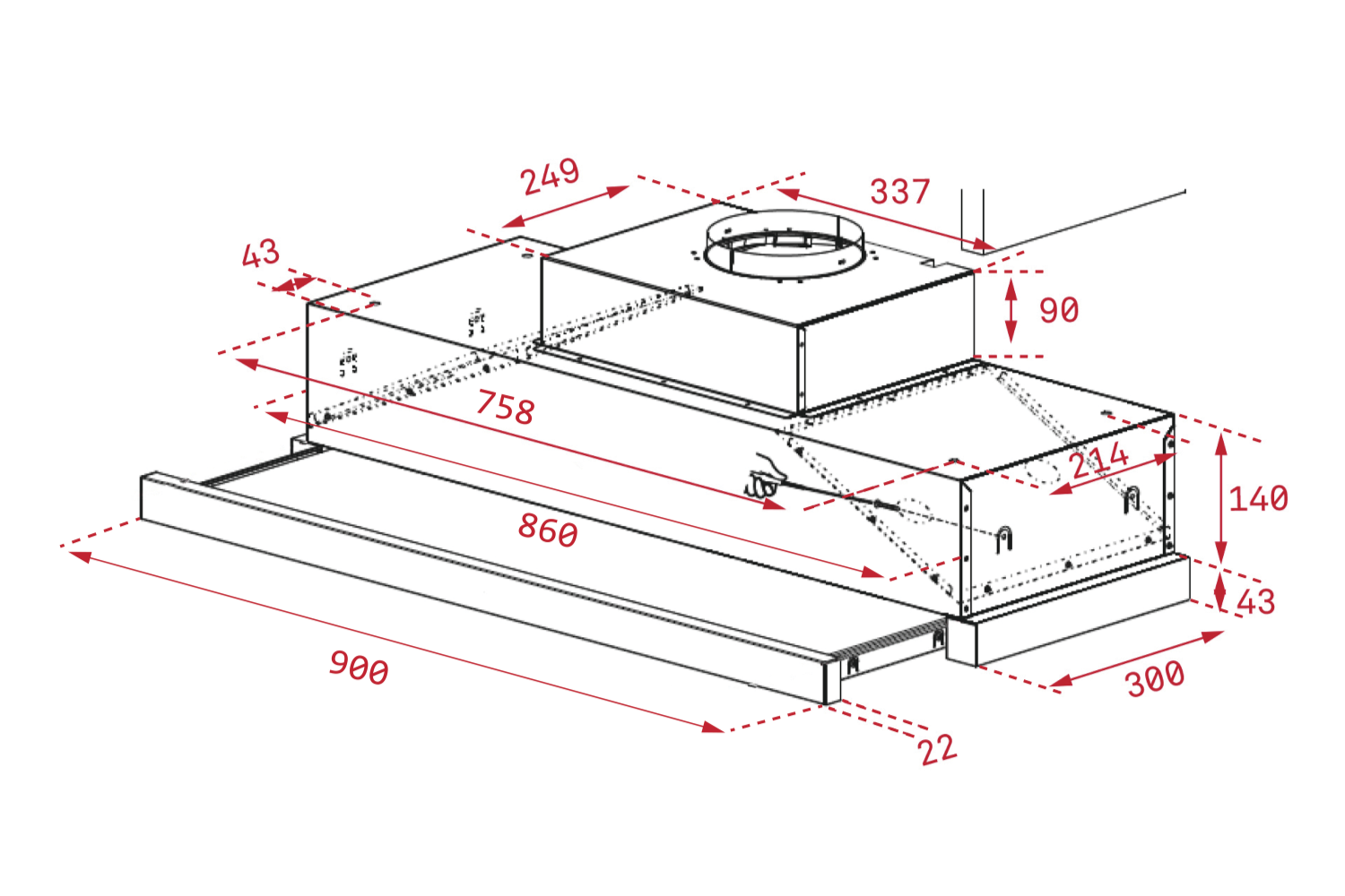 Máy hút mùi âm tủ Teka EASY TL 9310 INOX | 90cm