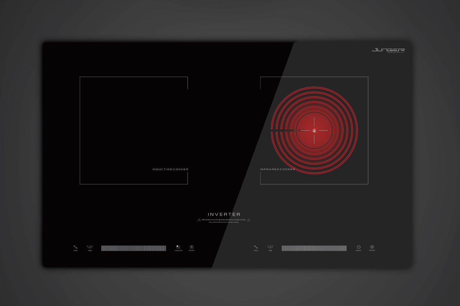 Bếp Điện Từ Kết Hợp Hồng Ngoại Junger SIS-66 | Lắp Âm/Dương 2 Vùng Nấu