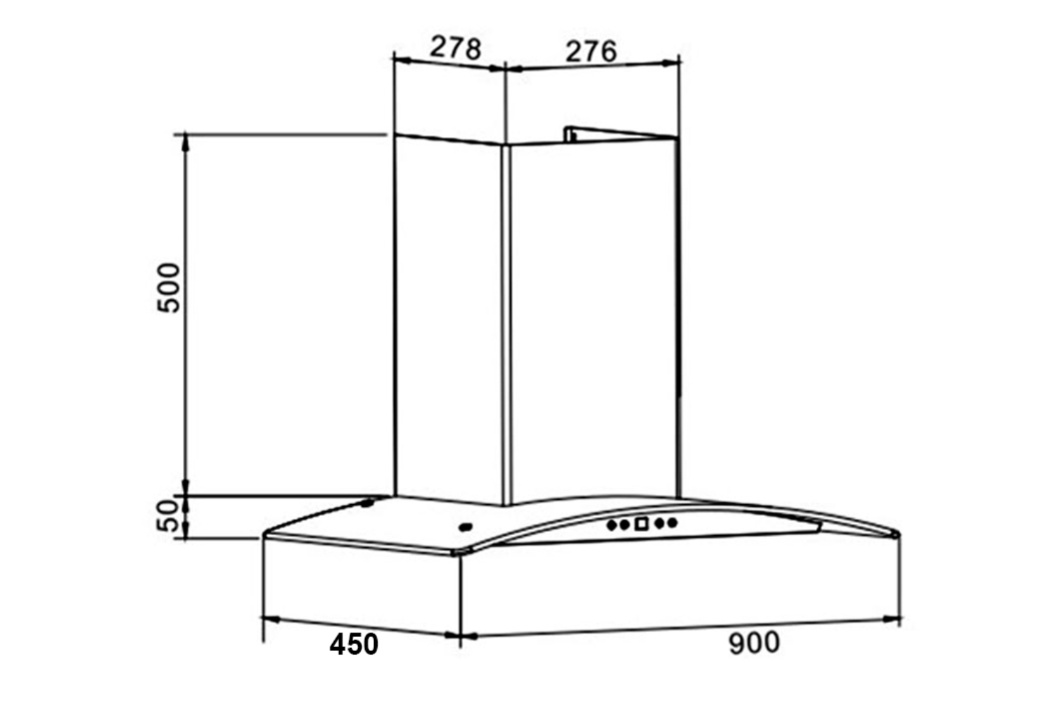 Máy hút mùi kính cong Eurosun EH-90K32 | 90cm