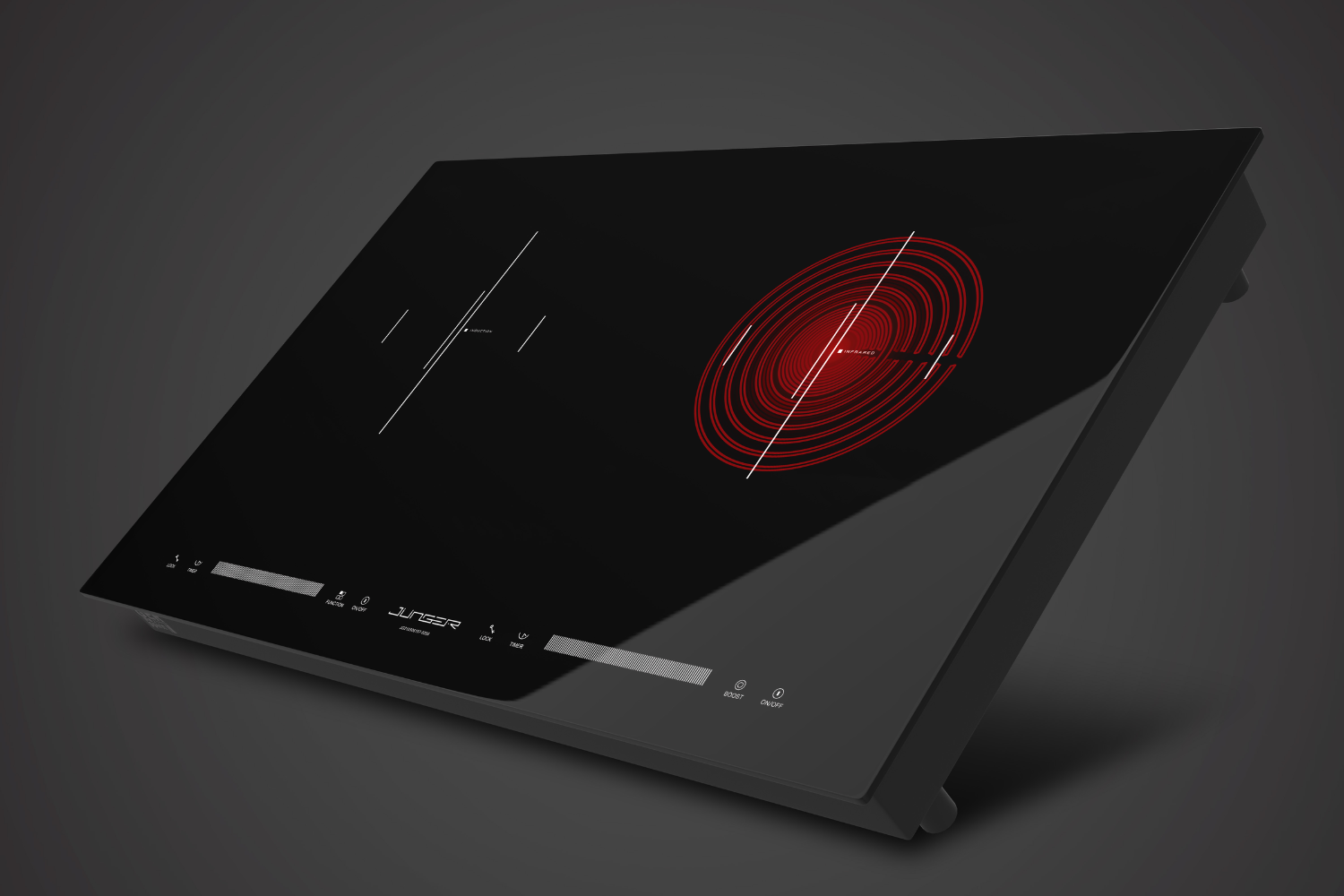 Bếp Điện Từ Kết Hợp Hồng Ngoại Junger CEJ-203-IF | Lắp Âm 2 Vùng Nấu