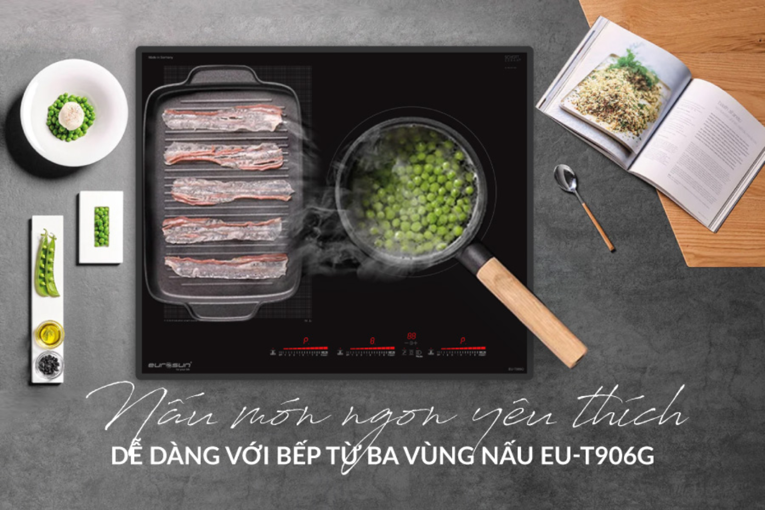 Bếp Từ Eurosun EU-T906G | Lắp Âm 3 Vùng Nấu