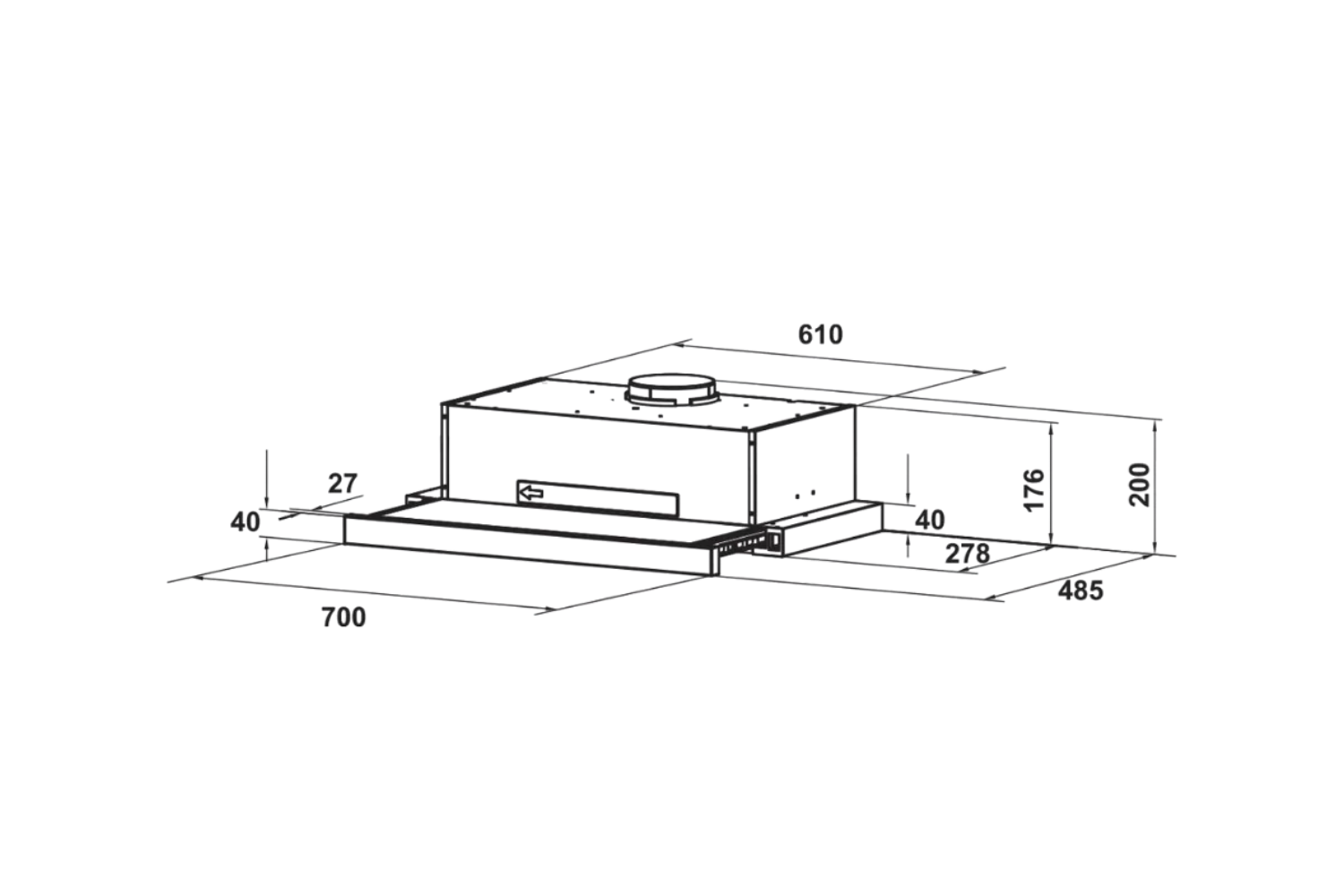 Máy hút mùi âm tủ Hafele HH-TT70A